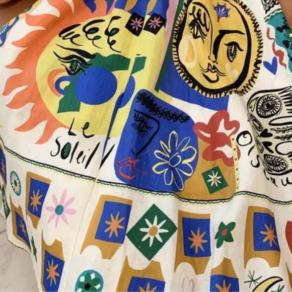 Soleil Print Linen Midi Sundress - Picture 7 of 10